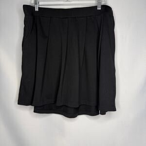 Snug By Nature Black‎ Pleated Cotton Skort With Pockets XL  Brand Snug By Nature